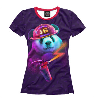 Женская Футболка Panda Fireman