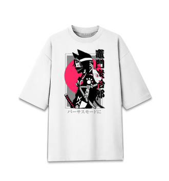 Женская Хлопковая футболка оверсайз Tanjiro cyberpunk
