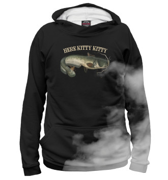 Худи для девочек Fishing Catfish Kitty Kitty