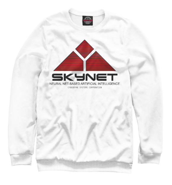 Свитшот skynet logo white для мальчиков 