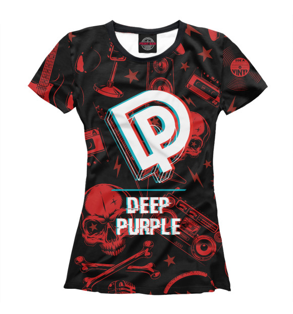 Футболка Deep Purple Rock Glitch (Red) для девочек 
