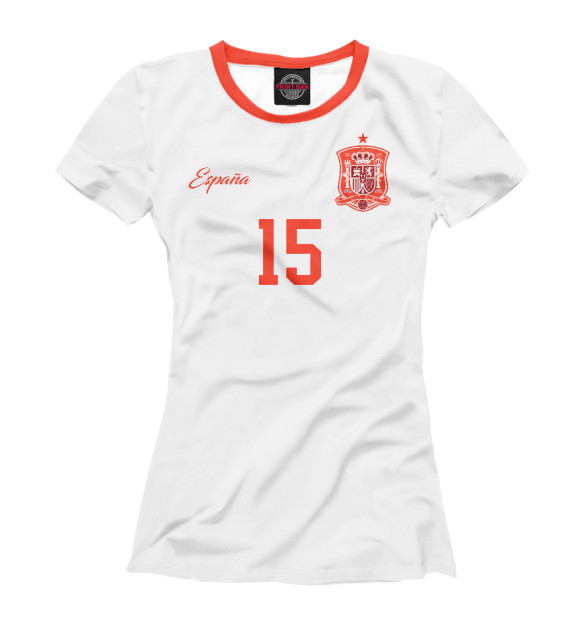 Футболка Серхио Рамос - Сборная Испании для девочек 