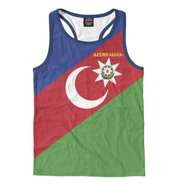 Мужская Борцовка Azerbaijan - герб и флаг