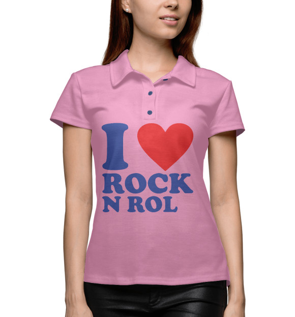 Женское Поло I love rock-n-roll