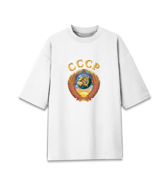 Женская Хлопковая футболка оверсайз Герб СССР