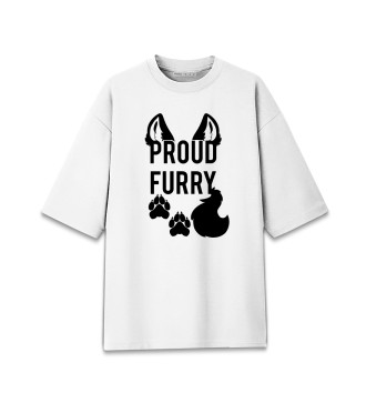 Мужская Хлопковая футболка оверсайз Proud Furry