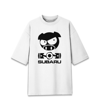Хлопковая футболка оверсайз SUBARU