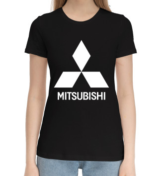 Женская Хлопковая футболка Mitsubishi