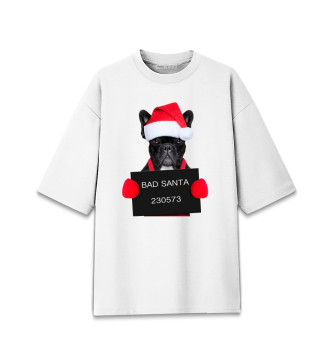 Женская Хлопковая футболка оверсайз Плохой Санта