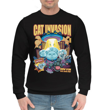 Хлопковый свитшот Cat Invasion: Tesla Gun