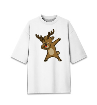 Хлопковая футболка оверсайз Deer Dab
