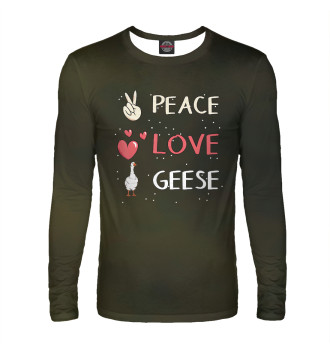 Мужской Лонгслив Peace Love Geese