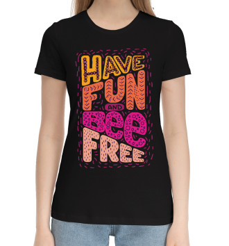 Женская Хлопковая футболка Будь свободен