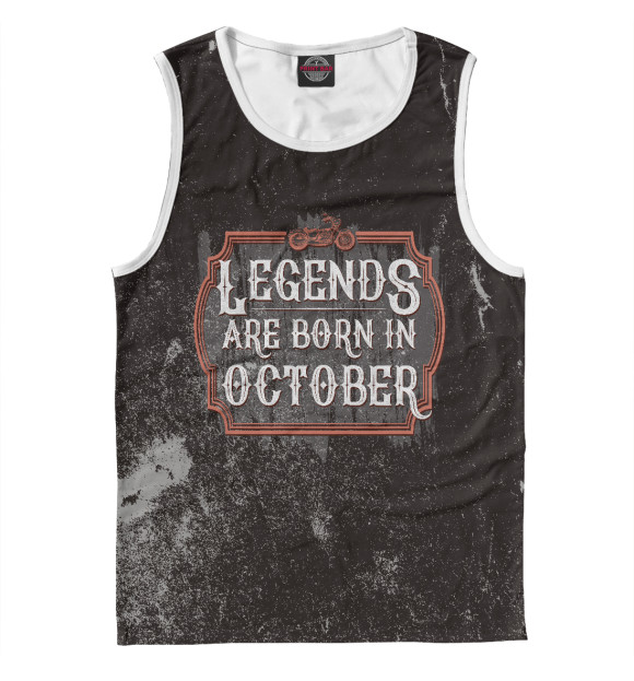 Майка Legends Are Born In October для мальчиков 