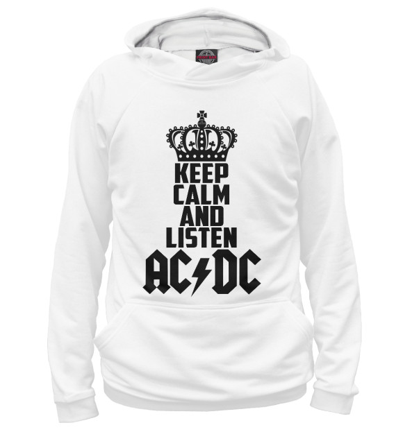 Худи Keep calm and listen AC DC для девочек 