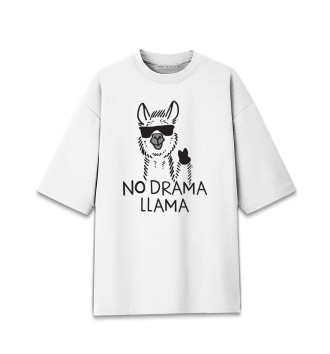 Хлопковая футболка оверсайз Лама - драма.