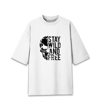 Хлопковая футболка оверсайз Stay wild and free