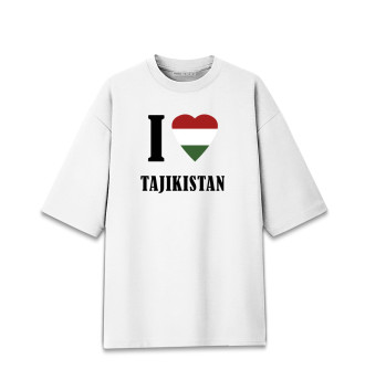 Женская Хлопковая футболка оверсайз I love Tajikistan