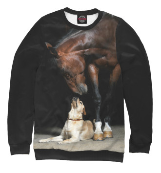 Свитшот для девочек Лошадь и пес