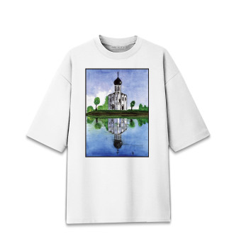 Мужская Хлопковая футболка оверсайз Храм