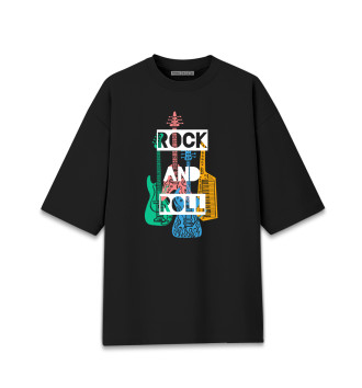 Хлопковая футболка оверсайз Rock and roll