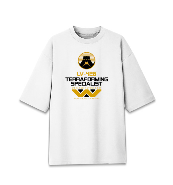 Женская Хлопковая футболка оверсайз Weyland-Yutani