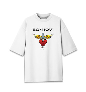 Мужская Хлопковая футболка оверсайз Bon Jovi