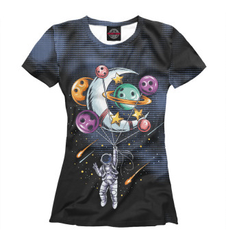 Футболка для девочек Космонавт и планеты