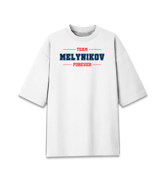 Мужская Хлопковая футболка оверсайз Team Melynikov (белый)