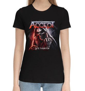 Женская Хлопковая футболка Accept