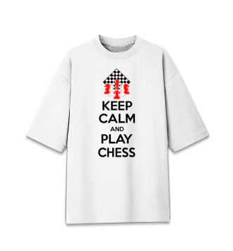 Мужская Хлопковая футболка оверсайз Играй в шахматы