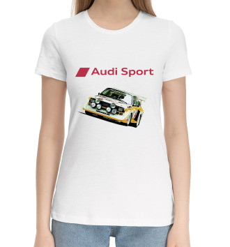 Женская Хлопковая футболка Audi sport