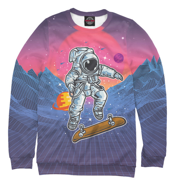 Свитшот Космонавт прыгает на скейте для мальчиков 