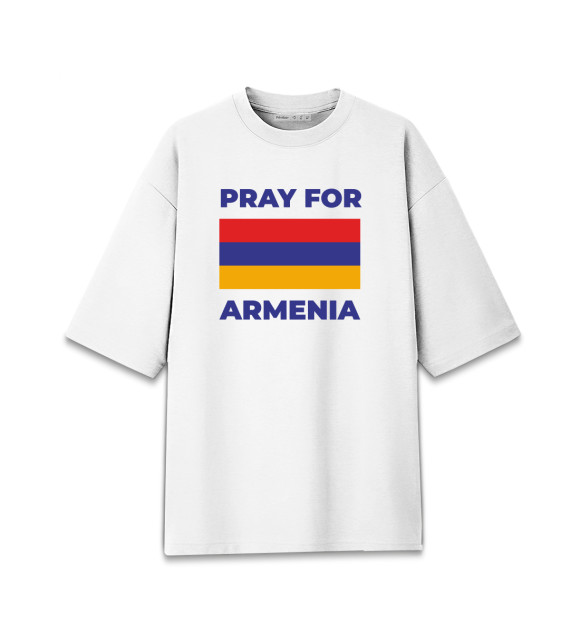 Женская Хлопковая футболка оверсайз Pray For Armenia