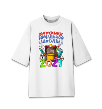 Мужская Хлопковая футболка оверсайз Выпускник начальной школы 2021