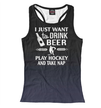 Женская Борцовка Drink Beer Play Hockey