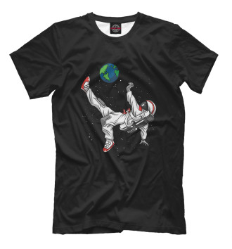 Мужская Футболка Space Astronaut Soccer