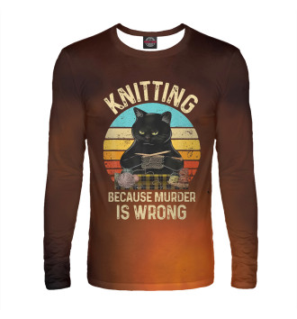 Мужской Лонгслив Knitting Because Murder