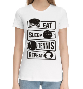 Хлопковая футболка Есть, спать, теннис