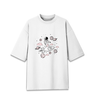 Женская Хлопковая футболка оверсайз Космос