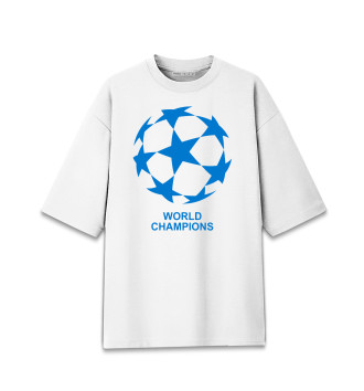 Хлопковая футболка оверсайз World champions