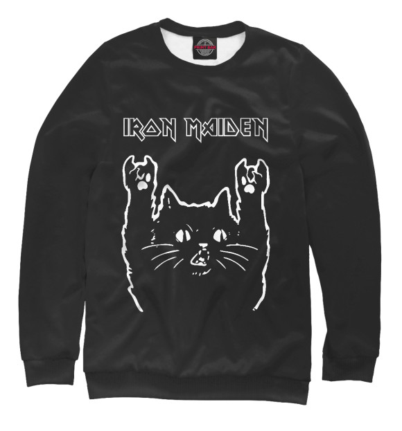 Свитшот Iron Maiden Рок кот для девочек 