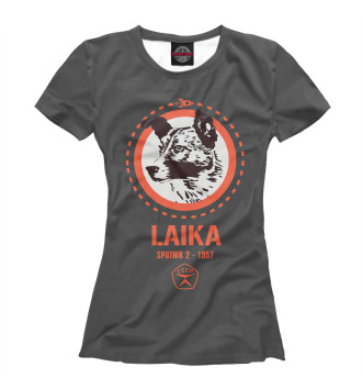 Женская Футболка Laika Dog Sputnik Space