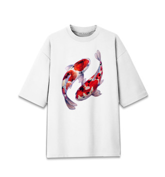 Хлопковая футболка оверсайз Рыбы