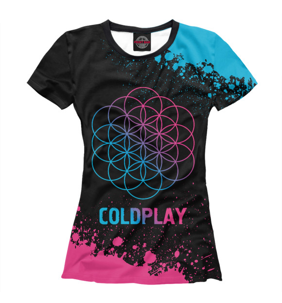 Футболка Coldplay Neon Gradient (colors) для девочек 
