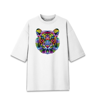 Женская Хлопковая футболка оверсайз Color tiger
