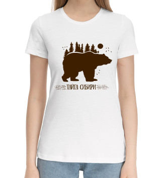 Женская Хлопковая футболка Тайга Сибири