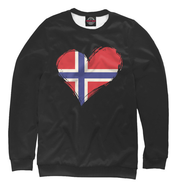 Свитшот Сердце Норвегии (флаг) для девочек 