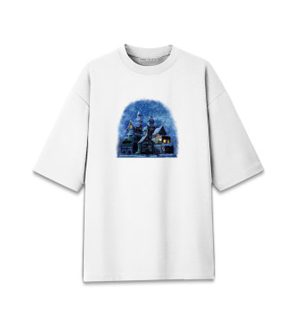 Хлопковая футболка оверсайз Сказочный снегопад
