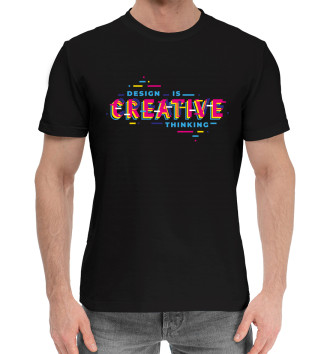 Мужская Хлопковая футболка Design is creative thinking